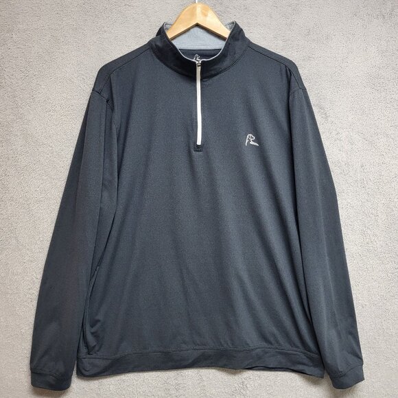 Rhoback Pullover Mens XL Gray 1/4 Zip Stretch Performance Golf Mock Neck Casual - Picture 1 of 9
